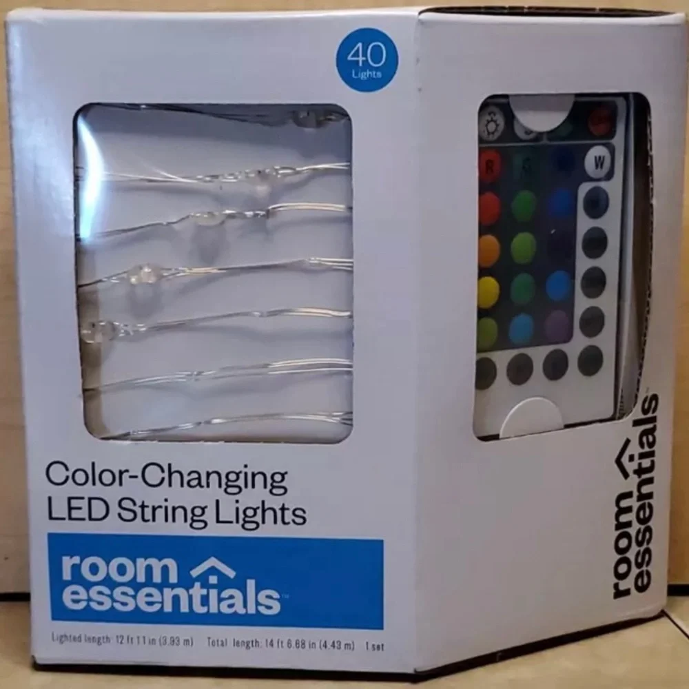Room Essentials 40RGB LED Fairy Lights with Remote Control - Picture 1 of 10